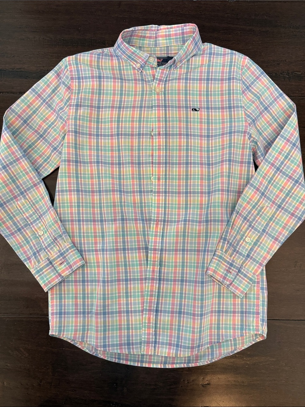 Vineyard Vines Pastel Plaid Button-Down Shirt - Blue, Pink, Yellow, Green